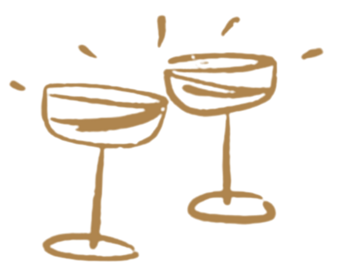 drawing of two wine glasses