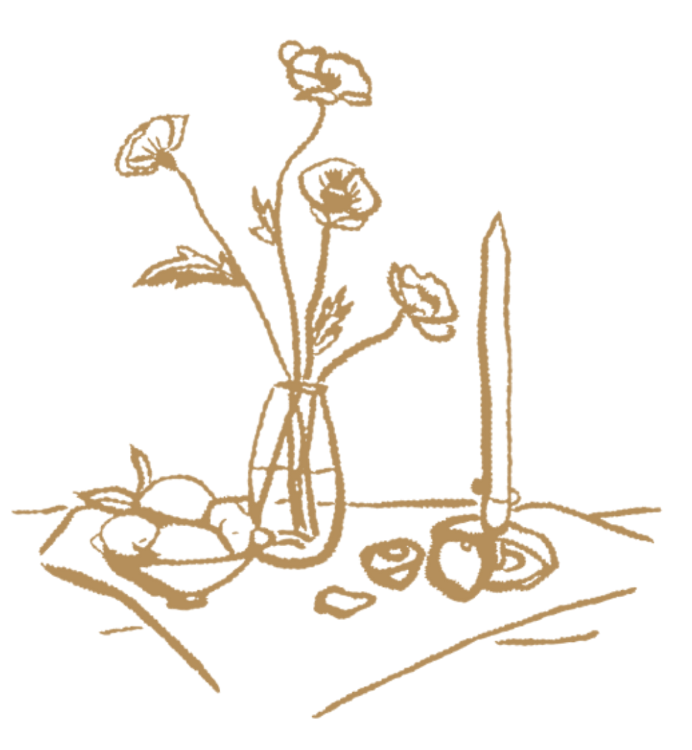 drawing of a flower pot